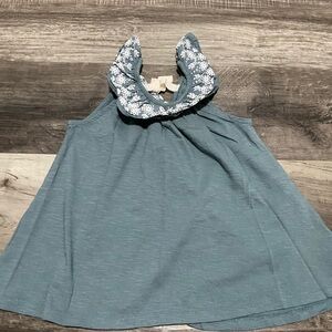 Savannah Teal Top with Embroidered Details Girls Size  5T